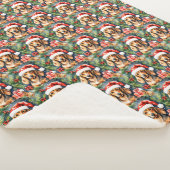 Santa Dachshund en Evergreens: Sherpa Deken (3/4)