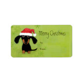 Santa Dachshund Kerst Peel-n-Stick Gift Label (Voorkant)
