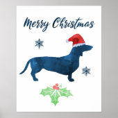Santa Dachshund - Kersthond Poster (Voorkant)