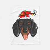 Santa Dachshund Light Christmas  Fleece Deken (Voorkant)