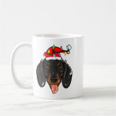 Santa Dachshund Light Christmas  Koffiemok (Links)