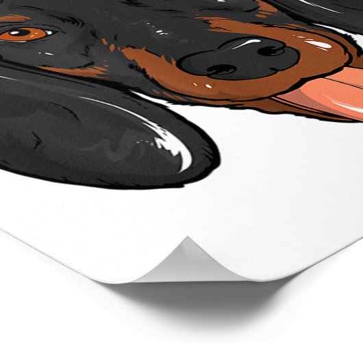 Santa Dachshund Light Christmas  Poster (Hoek)