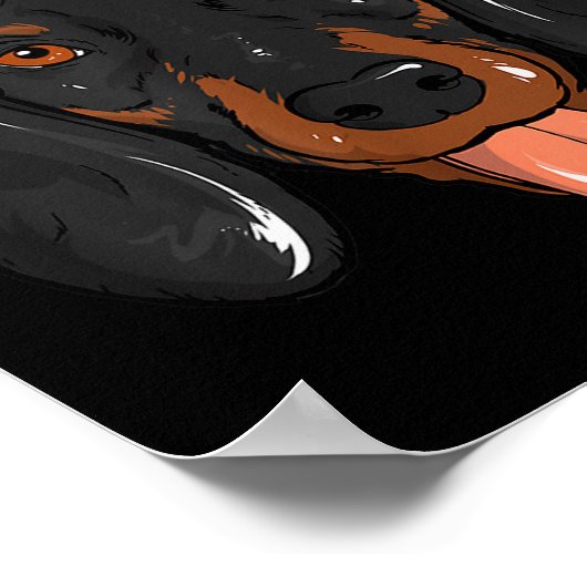 Santa Dachshund Light Christmas Poster (Hoek)