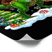 Santa Dachshund Riding Reindeer T-rex Christmas Ki Poster (Hoek)