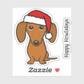 Santa Dachshund Schattigee Wiener Hondenkerst Sticker (Vel)