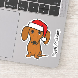 Santa Dachshund Schattigee Wiener Hondenkerst Sticker