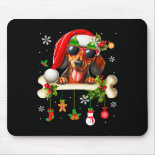 Santa Dachshund Sungles Schattige Bone Xmas Eigena Muismat