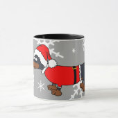 Santa Dachshund Wiener Dog Coffee Mok (Midden)