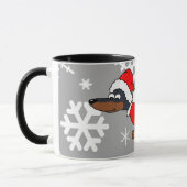 Santa Dachshund Wiener Dog Coffee Mok (Links)