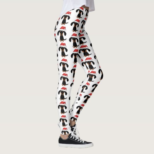 Santa Dachshunds kerstmis Wiener Dog Pattern Leggings (Rechts)
