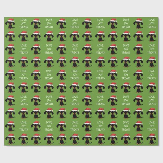 Santa Dachshunds kerstpattern Funny Dog Cadeaupapier (Vlak)