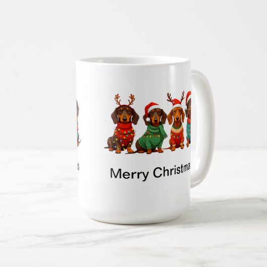 Santa Dachshunds Koffiemok (Voorkant rechts)