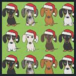 Santa Dachshunds Schattige Wiener Dogs Christmas Stof<br><div class="desc">Een verscheidenheid aan teckels met kerstmutsen omvat piebald,  merle dapple,  crème,  chocolade en black & tan. Originele Patroonkerststof voor Dachshund Lovers. Leuk voor je volgende naaiproject,  perfect voor het maken van originele handgemaakte cadeaus voor Doxie-liefhebbers. Bezoek Jenn's Doodle World voor nog meer hondenras en vakantiethema geschenken.</div>