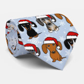 Santa Dachshunds Schattige Wiener Dogs Christmas Stropdas (Opgerold)
