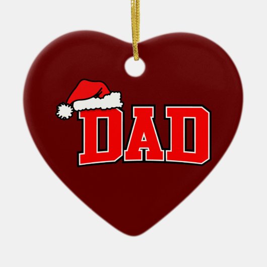 Santa Dad Heart Ornament (Voorkant)