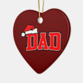 Santa Dad Heart Ornament (Links)