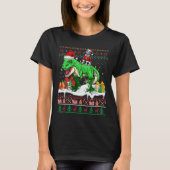 Santa Dalmatische Rijden T-rex Kerst Trui Lov T-shirt (Voorkant)