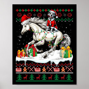 Santa Dalmatische Rijpaard Kersttrui Lov Poster