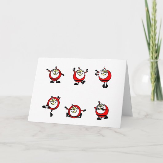 SANTA DANCING card Feestdagen Kaart (Voorkant)