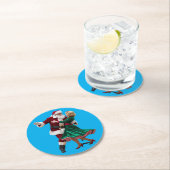 Santa Dancing Paper Coaster Ronde Kartonnen Onderzetter (Insitu)