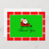 Santa Dank je, groen en rood Briefkaart (Voorkant / Achterkant)