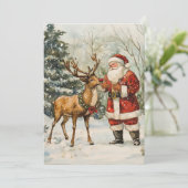 Santa Dank u Vintage Christmas Kaart (Staand voorkant)