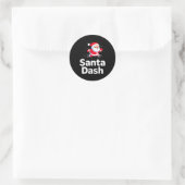 Santa Dash Christmas Running Runner Costume Xmas 5 Ronde Sticker (Tas)