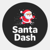 Santa Dash Christmas Running Runner Costume Xmas 5 Ronde Sticker (Voorkant)