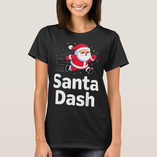Santa Dash Christmas Running Runner Costume Xmas 5 T-shirt (Voorkant)