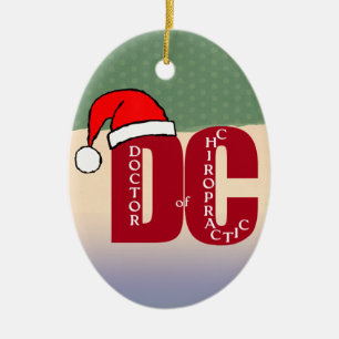 Santa DC Doctor in de kerst van Chiropractic Logo Keramisch Ornament