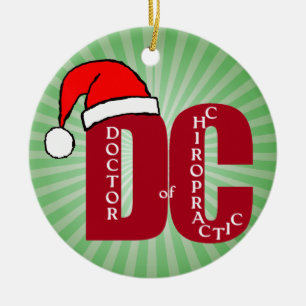 Santa DC Doctor in de kerst van Chiropractic Logo Keramisch Ornament