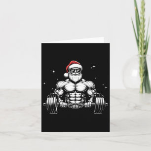 Santa Deadlift Bodybuilder Grappige Fitness Kerstm Kaart