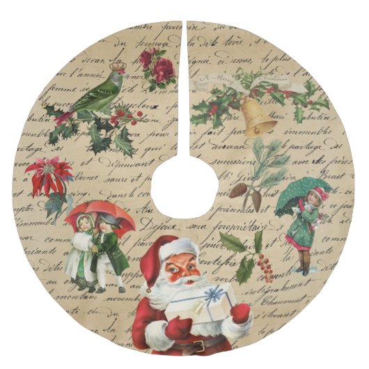  Santa Decoupage Victoriaans Kerstboom Rok (Voorkant)