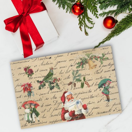  Santa Decoupage Victoriaans Tissuepapier