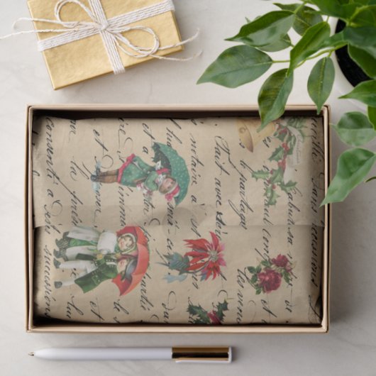  Santa Decoupage Victoriaans Tissuepapier (Geschenk)