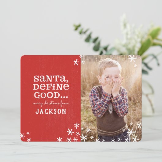 SANTA, DEFINE GOOD FEESTDAGENKAART (Staand voorkant)