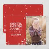 SANTA, DEFINE GOOD FEESTDAGENKAART (Voorkant / Achterkant)