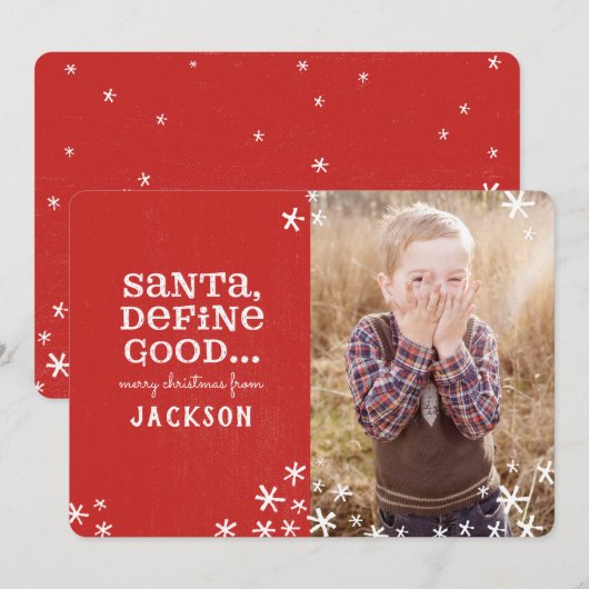 SANTA, DEFINE GOOD FEESTDAGENKAART (Voorkant / Achterkant)