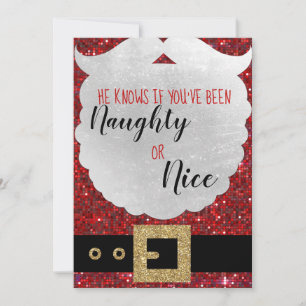 Santa Define Naughty CHristmas Card, santa clause Feestdagenkaart