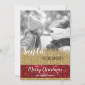 Santa Define Naughty CHristmas Kaart, kerstclausul Feestdagenkaart (Achterkant)