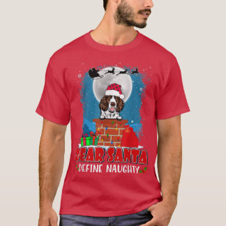 Santa Define Naughty English Springer Spaniel Dog T-shirt
