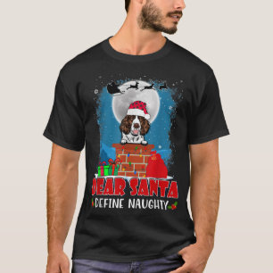 Santa Define Naughty English Springer Spaniel Dog T-shirt
