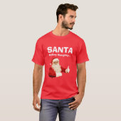 Santa Define Naughty Funny Mannen Kerstmis T Shirt (Voorkant volledig)