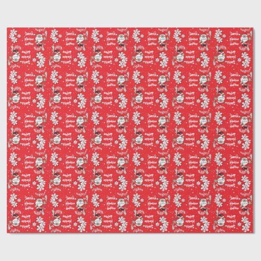 Santa Define Naughty of Nice | Kerstmis Cadeaupapier (Vlak)