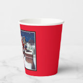 Santa Delivering Books at Christmas, Paper Cups Papieren Bekers (Links)