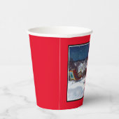 Santa Delivering Books at Christmas, Paper Cups Papieren Bekers (Rechts)