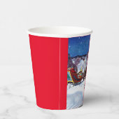 Santa Delivering Books Papieren Bekers (Rechts)