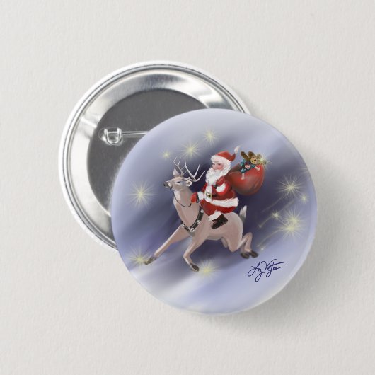 Santa Delivers Button (Voorkant /achterkant)