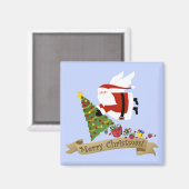 Santa Delivers | Kerstmagneet Magneet (Voorkant / Achterkant)