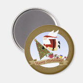 Santa Delivers | Kerstmagneet Magneet (Voorkant / Achterkant)